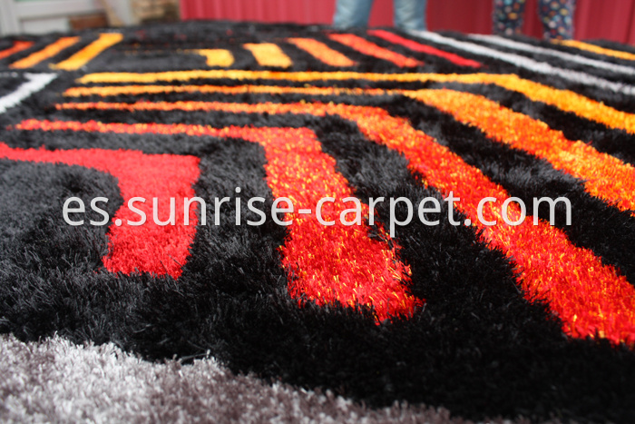 Polyester Shaggy Rug two yarn mixed with 3D design